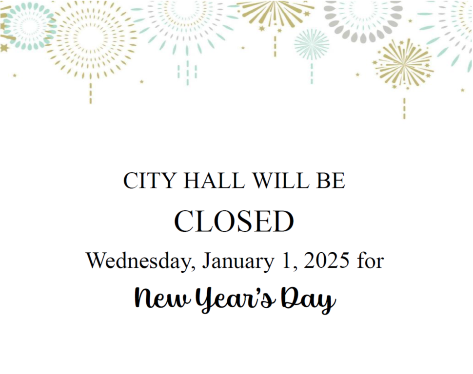 City Hall Closed - New Years